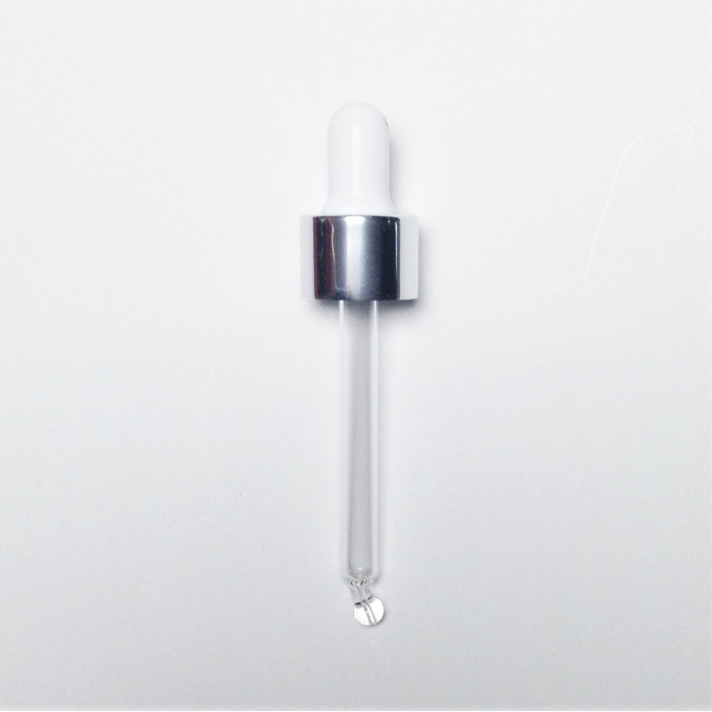 68mm silver and white pipette